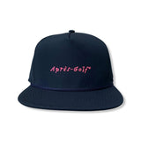 Après-Golf ® Scratch Logo Navy Flat Brimmed Snapback Hat