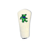 Green Dancing Bear Vintage Patch Sherpa Fleece Blade Putter Cover