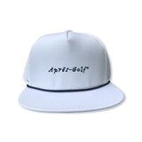 Après-Golf ® Scratch Logo White Flat Brimmed Snapback Hat