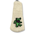 Green Dancing Bear Vintage Patch Sherpa Fleece Blade Putter Cover