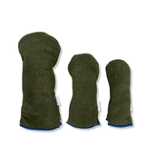 Goodbye Friends Green Moss Green Sherpa Fleece Headcover w/Navy Trim