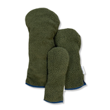 Goodbye Friends Green Moss Green Sherpa Fleece Headcover w/Navy Trim