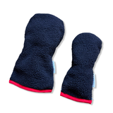 Kids! True Navy Sherpa Fleece Headcover w/Red Trim