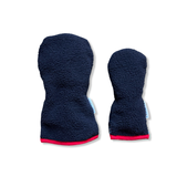 Kids! True Navy Sherpa Fleece Headcover w/Red Trim