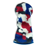 Red White & Blue Camouflage Sherpa Fleece Headcover