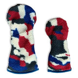 Red White & Blue Camouflage Sherpa Fleece Headcover