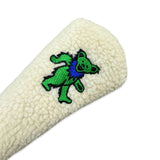 Green Dancing Bear Vintage Patch Sherpa Fleece Blade Putter Cover