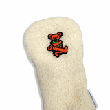 Orange Bear Patch Sherpa Fleece Headcover