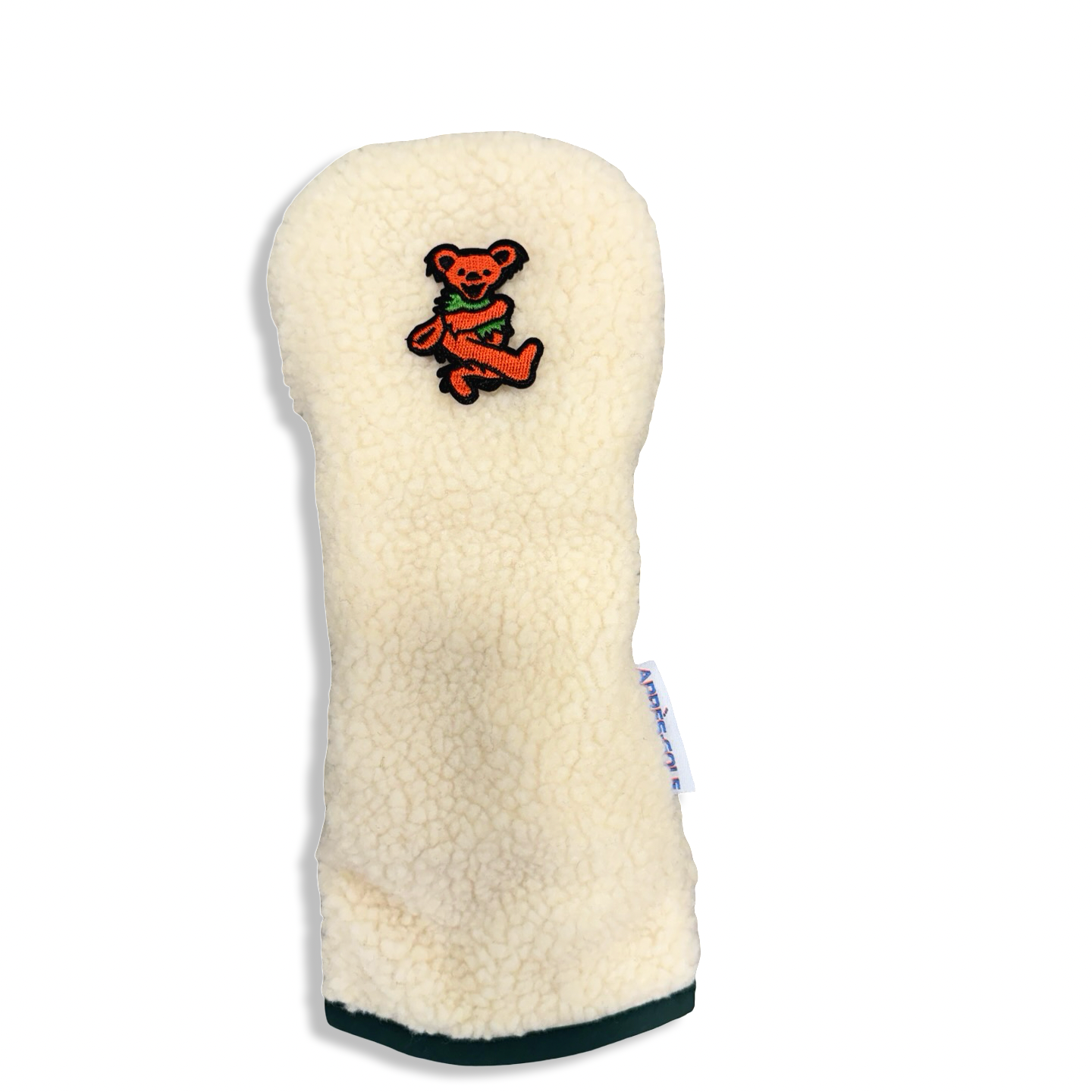 Orange Bear Patch Sherpa Fleece Headcover