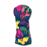 Pink Bear Patch Sherpa Fleece Headcover