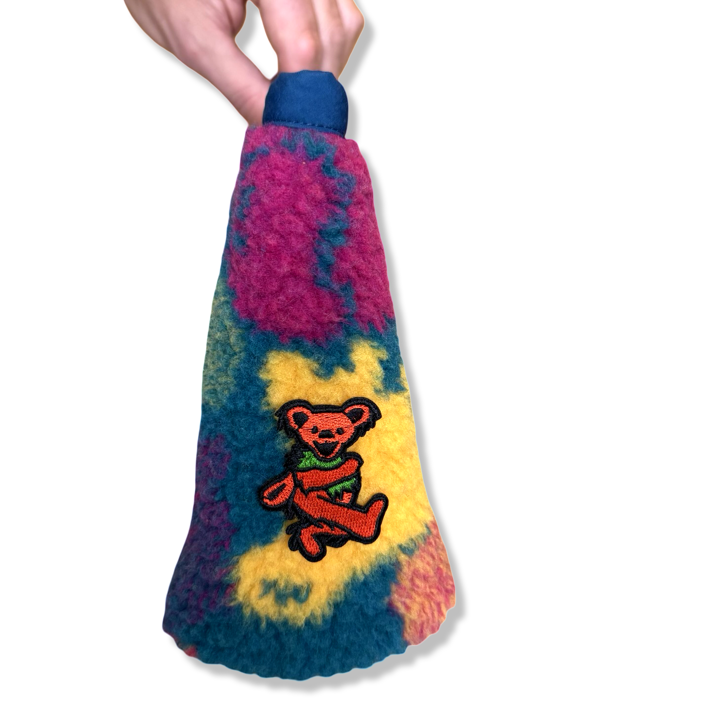 Orange Bear Patch Sherpa Fleece Headcover