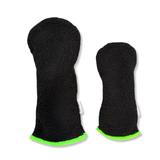 Mid-Knight Rider Black Sherpa Fleece Headcover w/Neon Green Trim