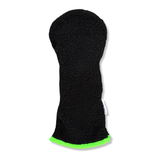 Mid-Knight Rider Black Sherpa Fleece Headcover w/Neon Green Trim