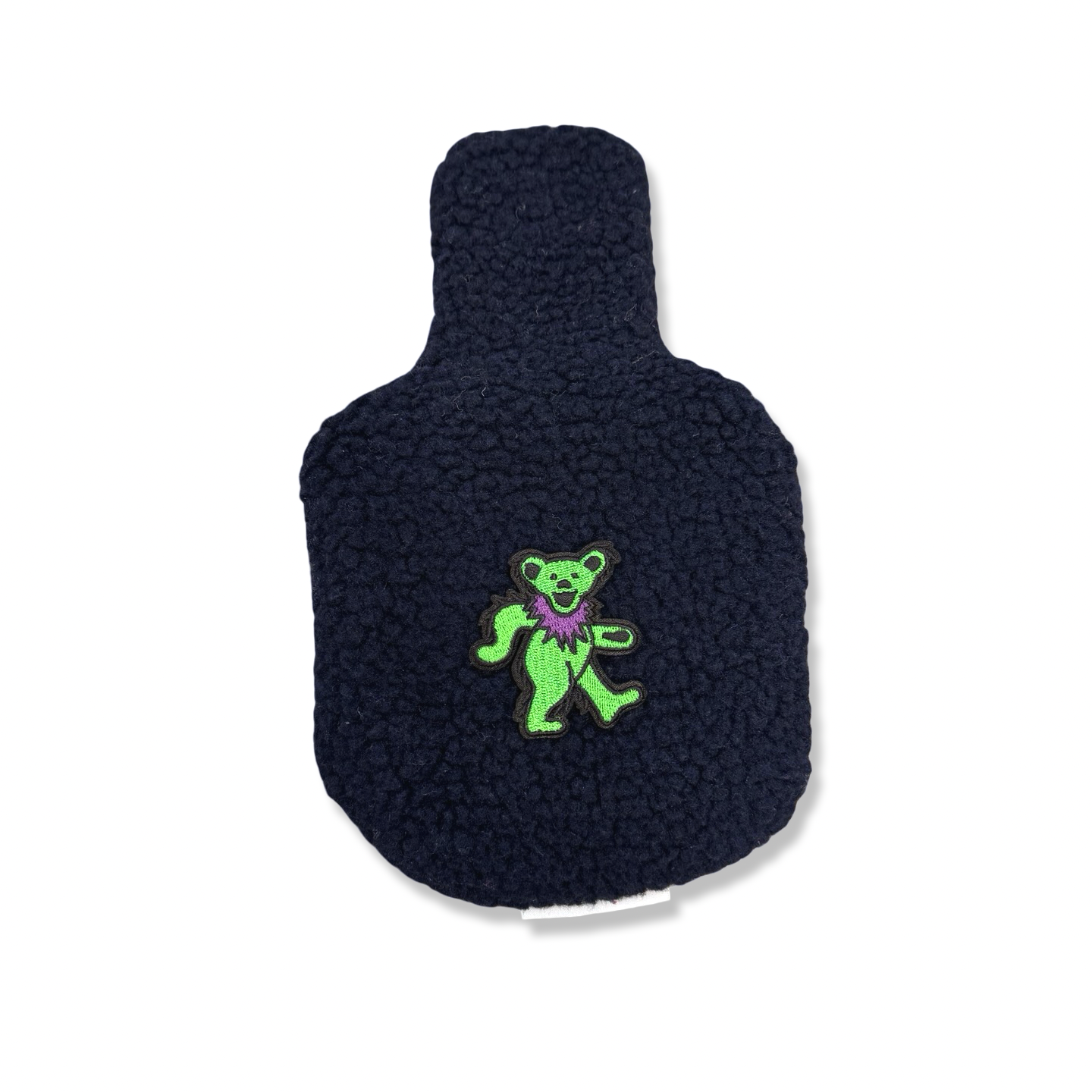 Green Bear Patch Sherpa Fleece Headcover (Navy)