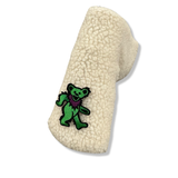 Green Dancing Bear Vintage Patch Sherpa Fleece Blade Putter Cover