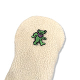 Green Bear Patch Sherpa Fleece Headcover