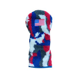 Red White Blue Camo American Flag Fleece Headcover